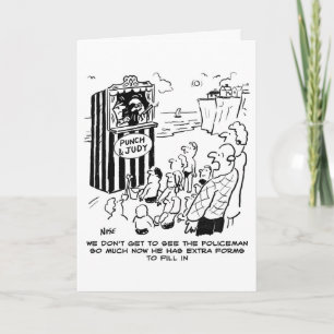 Carte d'anniversaire Policier Punch & Judy - Joyeu