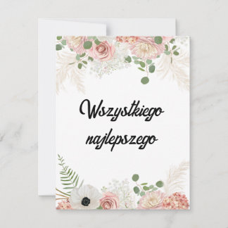 Carte d'anniversaire polonaise personnalisée