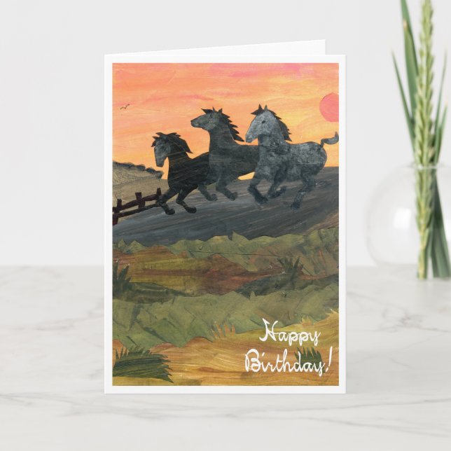 Carte d'anniversaire "Ponies" (Devant)