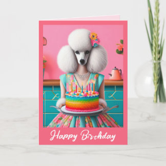 Carte d'anniversaire | Poodle Chien gâteau d'anniv