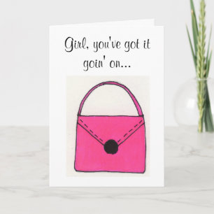 Carte d'anniversaire Porte-monnaie Rose