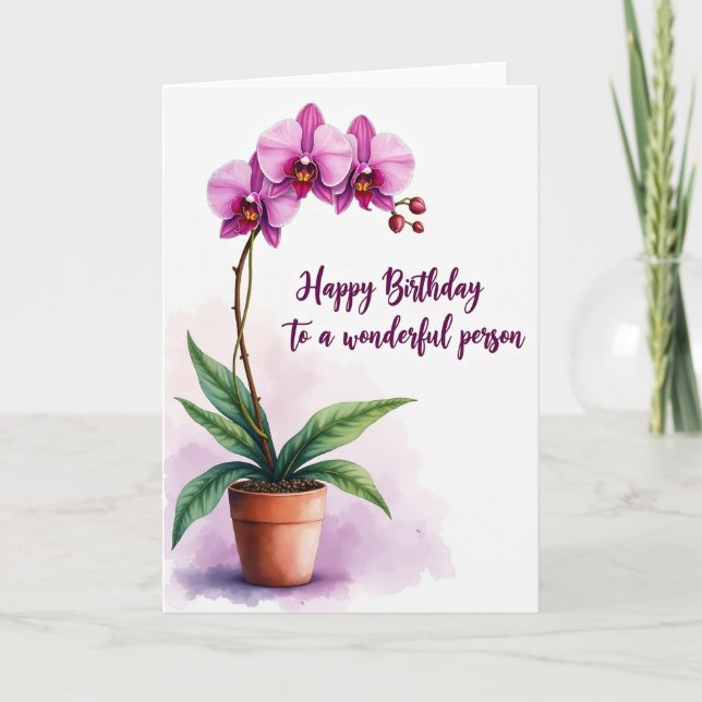 Carte d'anniversaire Pot de orchidée (Devant)