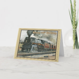 Carte d'anniversaire pour 50 ans avec train