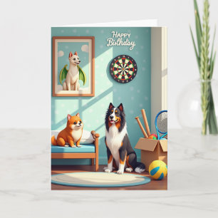 Carte d'anniversaire pour amis chiens doux