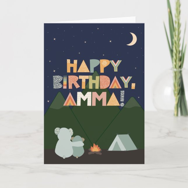 Carte d'anniversaire pour Amma (Devant)