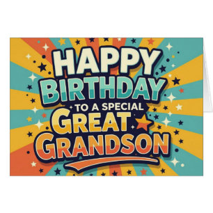 Carte d'anniversaire pour arrière-petit-fils Style