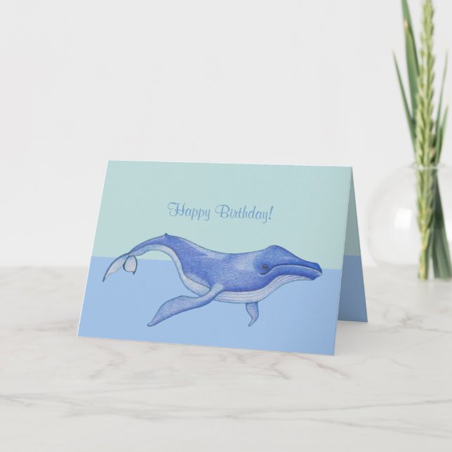 Carte d'anniversaire pour baleines (Devant)