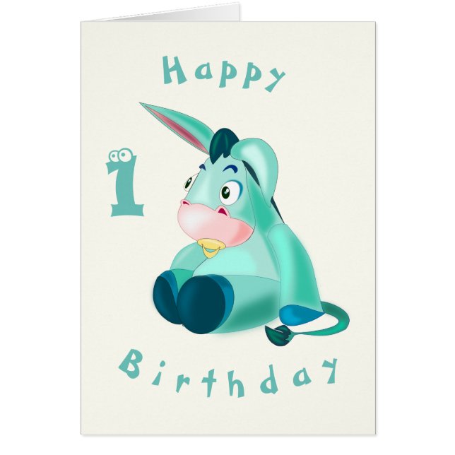 Carte d'anniversaire pour bébé Donkey pour bébé -  (Devant)