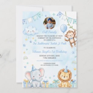 Carte d'anniversaire pour bébé garçon de 1 an avec