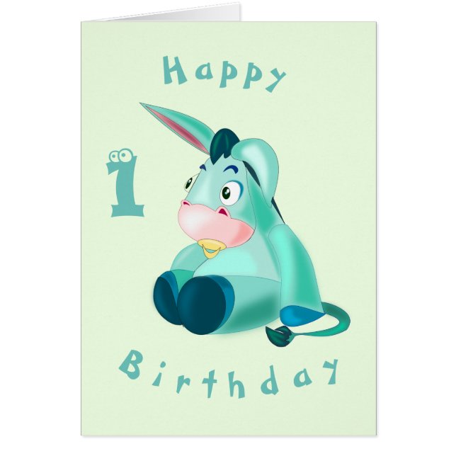 Carte d'anniversaire pour bébé Petit âne - Personn (Devant)