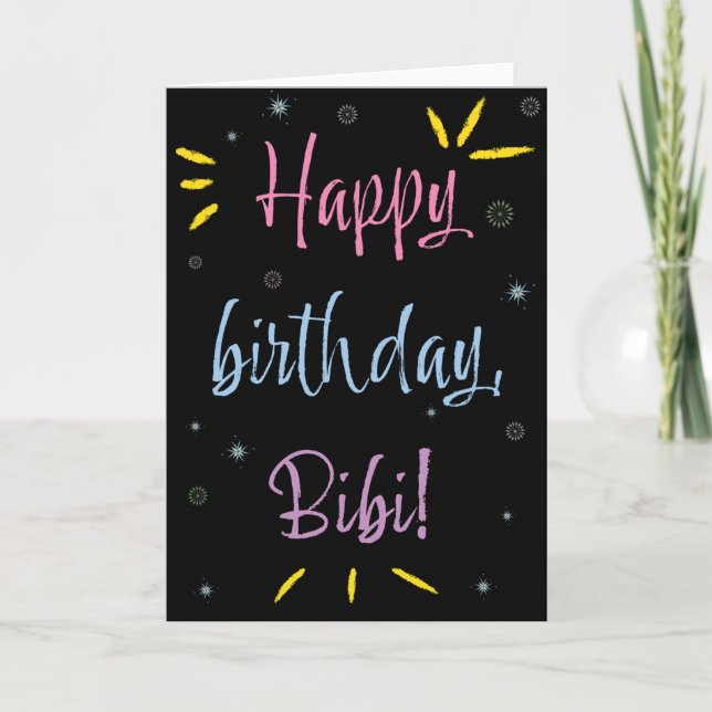 Carte d'anniversaire pour Bibi (Devant)