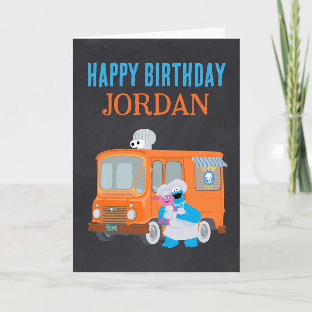 Carte d'anniversaire pour camion de nourriture de  (Devant)