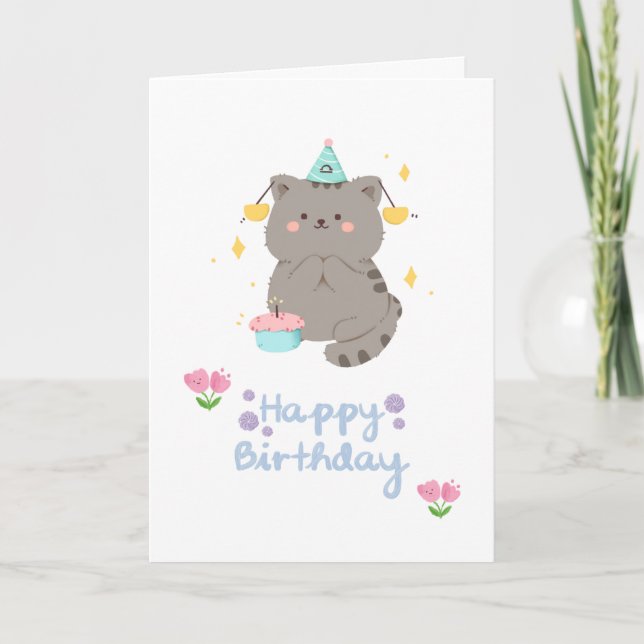 Carte d'anniversaire pour chat (Devant)
