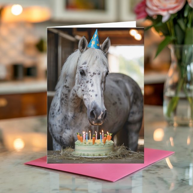 Carte d'anniversaire pour Cheval Funny personnalis (Créateur téléchargé)