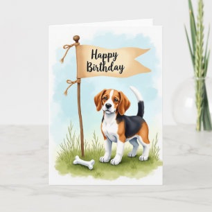 Carte d'anniversaire pour chien tricolore