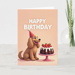 Carte d'anniversaire pour chiot festif