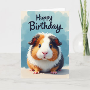 Carte d'anniversaire pour Cochon d'Inde Fluffy