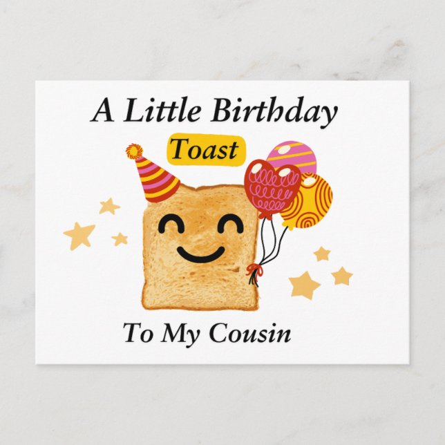 Carte d'anniversaire pour cousin, Un petit toast d (Devant)