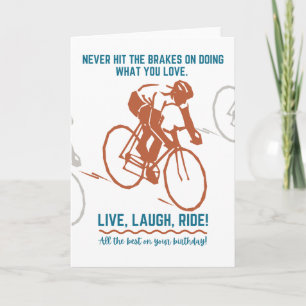 Carte d'anniversaire pour cycliste, cycliste