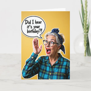 Carte d'anniversaire pour dame surprise