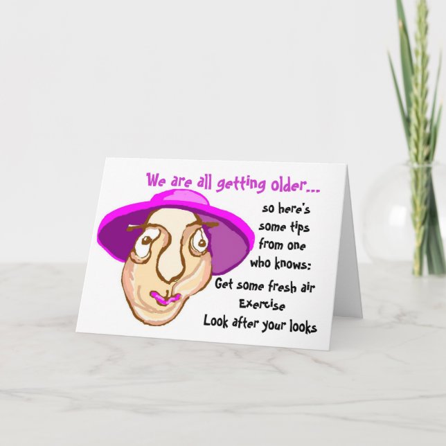 Carte d'anniversaire pour dames senior (Devant)