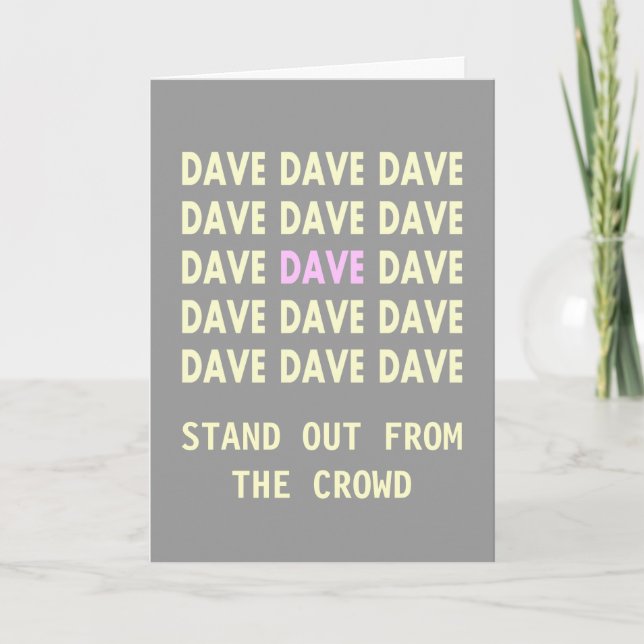 Carte d'anniversaire pour DAVE Pink (Devant)