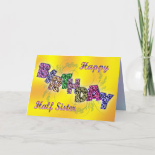 Carte d'anniversaire pour demi-soeur avec texte fl