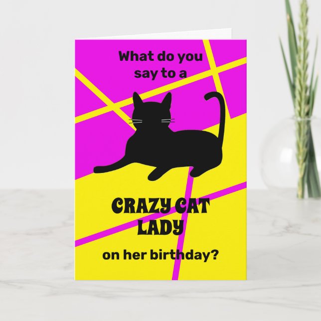 Carte d'anniversaire pour elle de personne de chat (Devant)