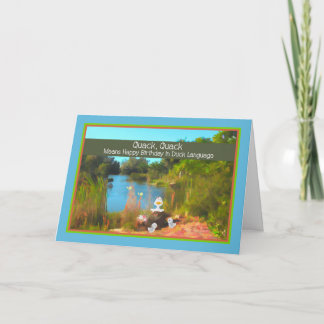 Carte d'anniversaire pour enfant avec canard et hi