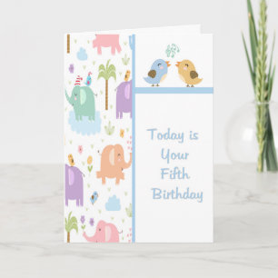 Carte d'anniversaire pour enfant de cinq ans