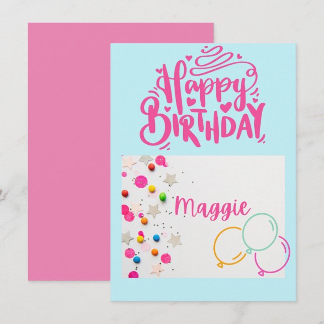 Carte d'anniversaire pour enfants (Devant / Derrière)