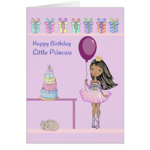 Carte d'anniversaire pour enfants avec princesse d
