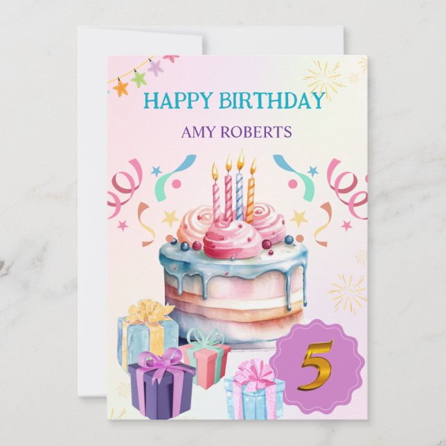Carte d'anniversaire pour enfants délicieux (Devant)