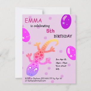 Carte d'anniversaire pour enfants Lézard Gecko