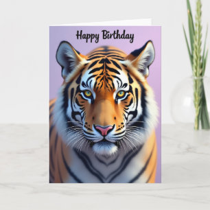 Carte d'anniversaire pour félins rayés doux