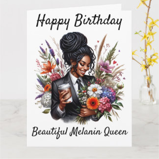 Carte d'anniversaire pour femme noire