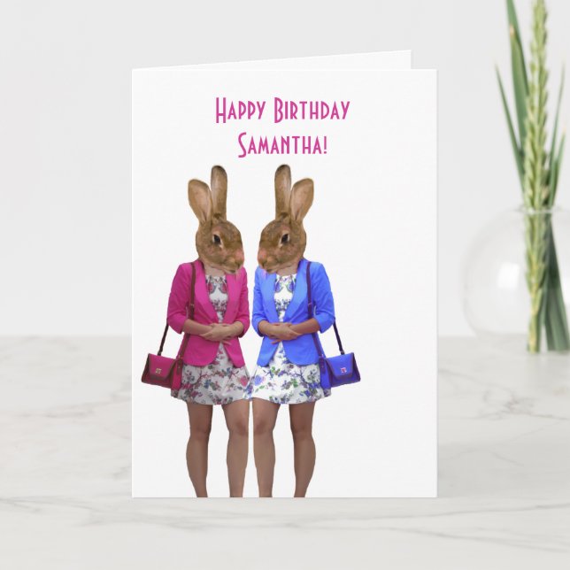Carte d'anniversaire pour femmes animaux amusants (Devant)