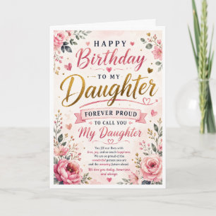 Carte d'anniversaire pour fille : Fière de vous ap
