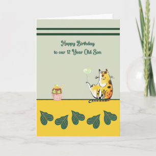 Carte d'anniversaire pour Fils de 12 ans avec chat