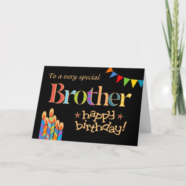Carte d'anniversaire pour Frère, Bund et bougies (Devant)