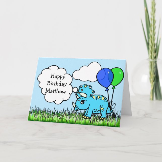 Carte d'anniversaire pour garçon Dinosaures person (Devant)