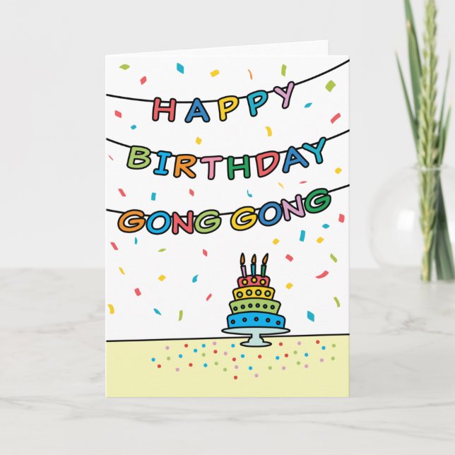 Carte d'anniversaire pour Gong Gong (Devant)