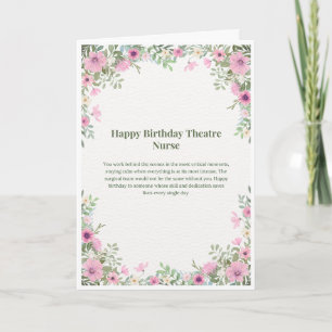 Carte d'anniversaire pour infirmière de bloc opéra