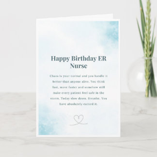 Carte d'anniversaire pour infirmière des urgences 
