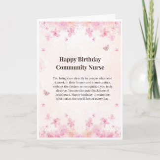 Carte d'anniversaire pour infirmière en milieu com