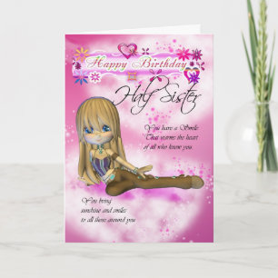 Carte d'anniversaire pour la demi-soeur, tarte c