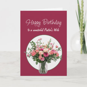 Carte d'anniversaire pour la femme du pasteur avec