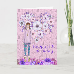 Carte d'anniversaire pour la fille de 13 ans