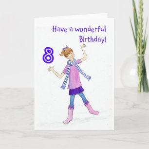 Carte d'anniversaire pour la fille de 8 ans