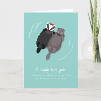 Carte d'anniversaire pour la loutre et le blaireau
